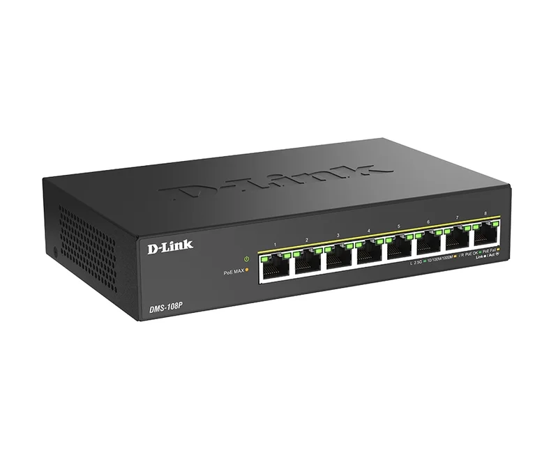 D-Link 8 ports 2.5G/MultiGig PoE Unmanaged Switch, Metal