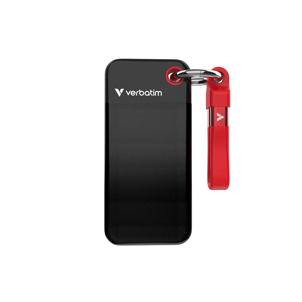 SSD диск VERBATIM – Pocket SSD USB 3.2 Gen 2, 2TB, външен, черен/червен