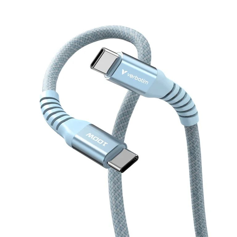 USB-C кабел Verbatim Sync & Charge Magnetic 1.2m 100W, син