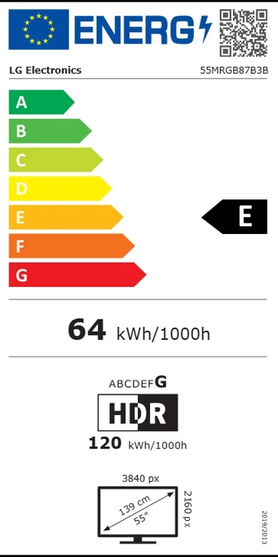 LG 55MRGB87B3B, 55" Mini RGB evo AI Smart TV, 4K Ultra HD 3840x2160, DVB-T2/C/S2, Alpha 8 4K Gen3, 120Hz Native (VRR 144Hz), HDR10 / HLG, webOS 26 ThinQ, Dolby Vision,  Dolby Atmos, 4K Upscaling, WiFi 5, Bluetooth 5.3, AirPlay, WiFi 5, CI, HDMI, SPDIF