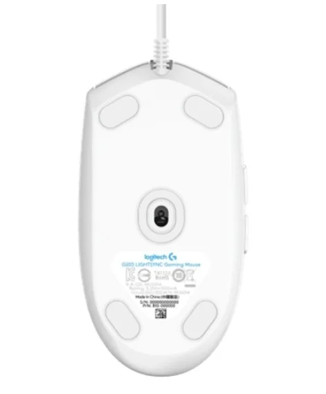 Геймърска мишка Logitech G102 Lightsync RGB, 8000 DPI, 6 програмируеми бутона, бяла