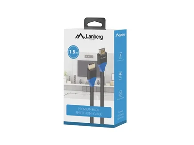 HDMI кабел Lanberg M/M V2.0 1.8m 4K черен