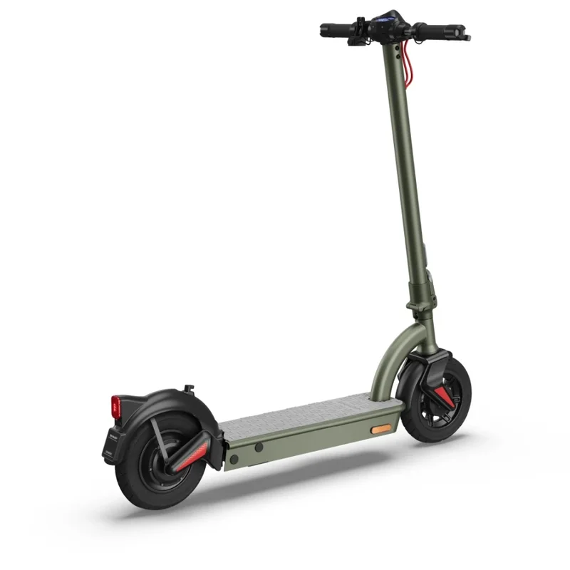 Sharp Electric Scooter, Range per charge: 35 km, 350W Motor, LED Display, e-ABS, USB Charging Port, Bluetooth, IPX4 certification, 10" Pneumatic tyre, Triple brake system, Rear Suspension, Max load: 120 kg, Olive Gray