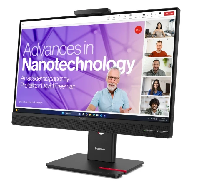 Монитор Lenovo ThinkVision T27QD-4v 27" IPS QHD 120Hz, IR уеб камера, USB-C, HDMI, DP