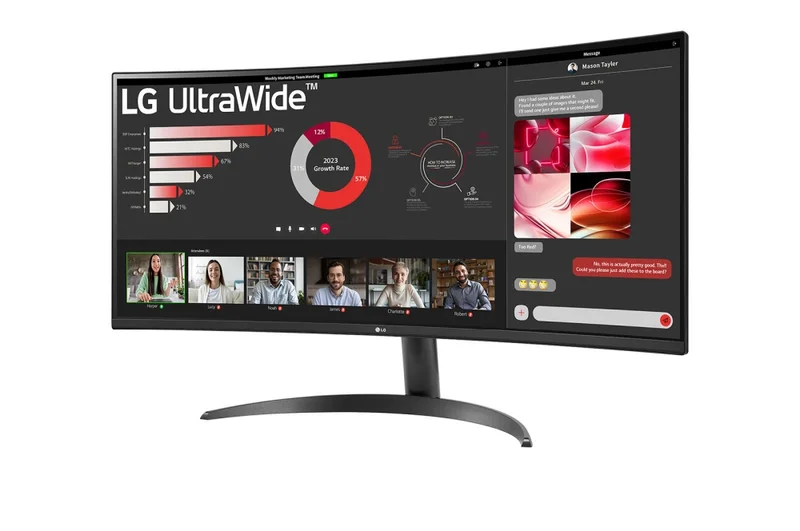 LG 34WR50QK-B, 34" UltraWide Curved, AG, VA, 5ms, 1ms MBR, 3000:1, 300 cd/m2, 21:9, WQHD 3440x1440, HDR 10, sRGB 99%, FreeSync, 100 Hz, HDMI, DisplayPort, Tilt, Reader Mode, PBP, Headphone Out, Black