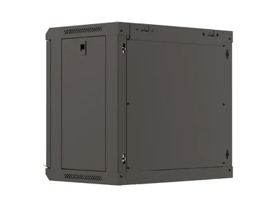 Lanberg rack cabinet 19" wall-mount 9U/540x350 (flat pack) with glass door black