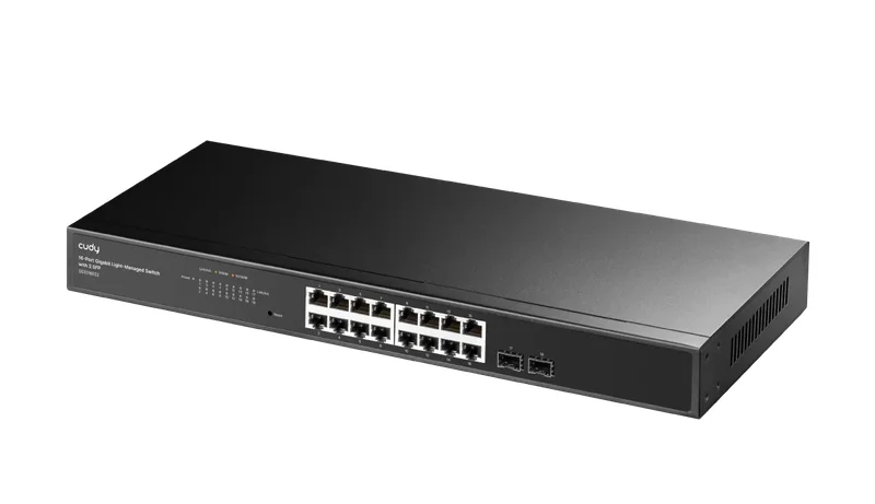 Cudy GS1016ES2 16-Port Gigabit Light Managed Switch with 2 SFP, 19 inch, 16 Gigabit RJ45 Ports + 2 SFP Slots, Rack-mountable Steel Case