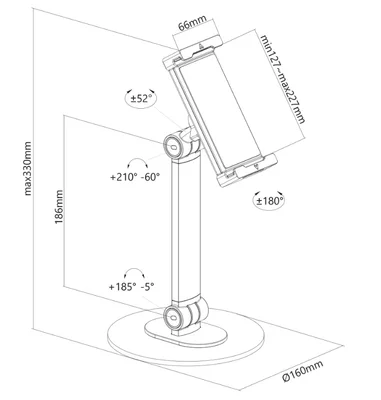Neomounts universal tablet stand for 4.7-12.9" tablets, White