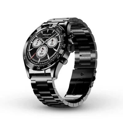 HiFuture Go pro 2 Black, 1.32" AMOLED, 466*466, Powered by Dual Core & Syntra AI, Bluetooth Call, 1ATM Waterproof, Sixth Generation Health Sensor, Stainless Steel, Up to 10 days daily use