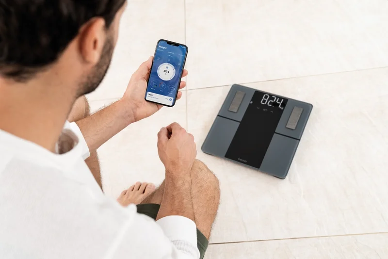 Електронен кантар Beurer BF 500 BT, диагностичен, стъкло, 180 кг, Bluetooth, черен