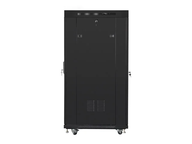 Lanberg rack cabinet 19" free-standing 27U / 600x800 self-assembly flat pack with glass door LCD, black