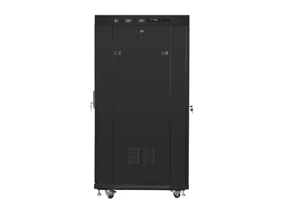 Lanberg rack cabinet 19" free-standing 27U / 600x800 self-assembly flat pack with glass door LCD, black