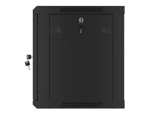 Lanberg rack cabinet 19" wall-mount 9U/600x450 for self-assembly with metal door  black (flat pack)