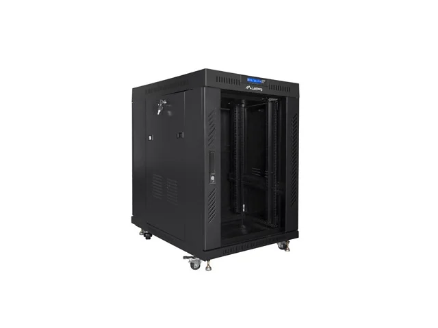 Lanberg rack cabinet 19" free-standing 15U/600x800 (flat pack) with glass door lcd black v2