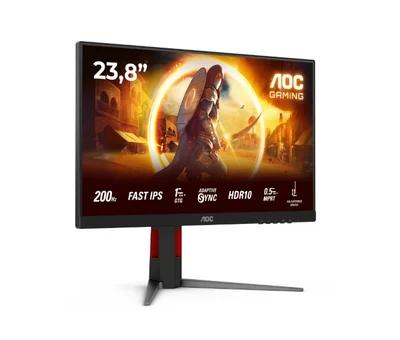 AOC 24G4HA, 23.8" IPS WLED, 1920x1080@200Hz, 1ms GtG, 0.5ms MPRT, 300cd m/2, 1000:1, 80M:1 DCR, Adaptive Sync, FlickerFree, Low Blue Light, 2Wx2, Tilt, Height Adjust, Pivot, Swivel, 2xHDMI, DP
