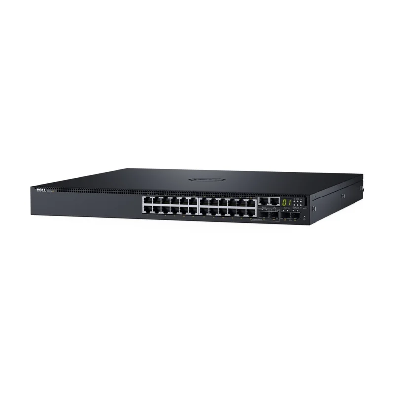 Dell Networking S3124P, L3, PoE+, 24x 1GbE, 2x Combo, 2x 10GbE SFP+ fixed ports, Stacking, IO to PSU air, 1x 715w AC PS, 1Y PS NBD, 210-AIMO