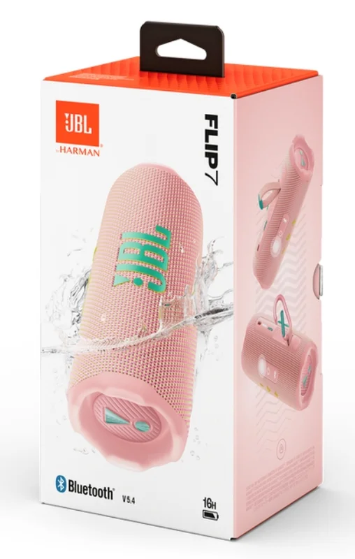 JBL FLIP7 PINK Portable waterproof and drop-proof speaker
