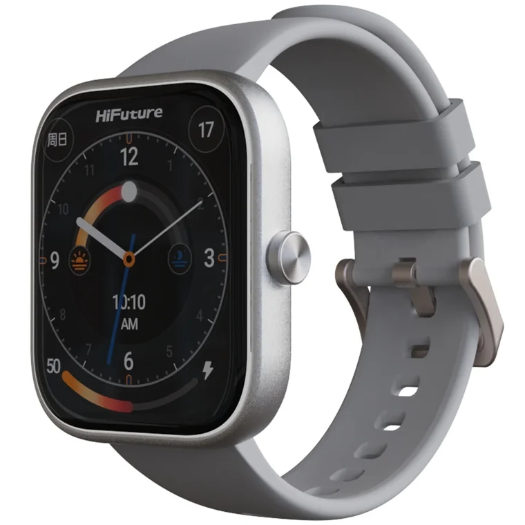 HiFuture Lume Silver Grey, 1.85 " IPS, Powered by Dual Core, Aerospace-Grade Ultra Light Aluminum Frame, Bluetooth Call, 3D User Interface, 1ATM Waterproof, 24/7 True Heart Rate & Blood Oxygen Sensor, 100+ Sports Mode, Up to 7 days daily use