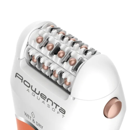 Rowenta EP4920F0, Wet & Dry Aquasoft, 3 in 1 epilator/ shaver/ trimmer, advanced epilation technology, 24 hygenic stainless steel tweezers & 0.8mm tweezers opening, hair guiding system, 31mm head, soft touch body, removable head, cordless use, 40min auto