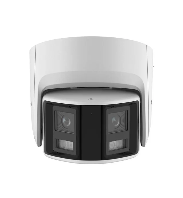 HikVision 4 MP Panoramic AcuSense Fixed Turret Network Camera, 2.8 mm, F1.6, IR up to 30m, H.265+, IP67, 120 dB WDR, built-in microphone, built-in speaker, built-in memory card slot (up to 512 GB), 12Vdc/PoE 12.5W