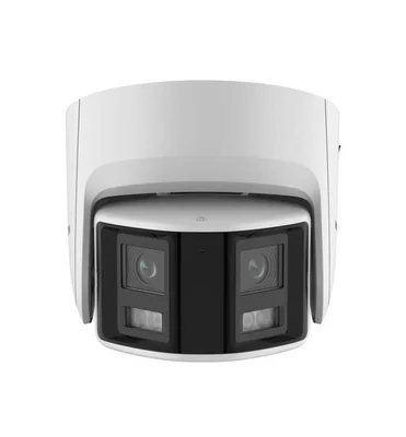 HikVision 4 MP Panoramic AcuSense Fixed Turret Network Camera, 2.8 mm, F1.6, IR up to 30m, H.265+, IP67, 120 dB WDR, built-in microphone, built-in speaker, built-in memory card slot (up to 512 GB), 12Vdc/PoE 12.5W
