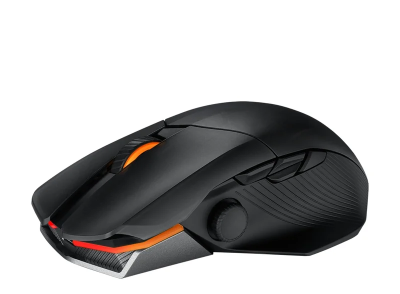 Asus ROG Chakram X Origin Gaming Mouse, Tri-mode connectivity (2.4GHz RF, Bluetooth, Wired), 36000 DPI sensor, 11 programmable buttons, Detachable joystick, Paracord cable, Black
