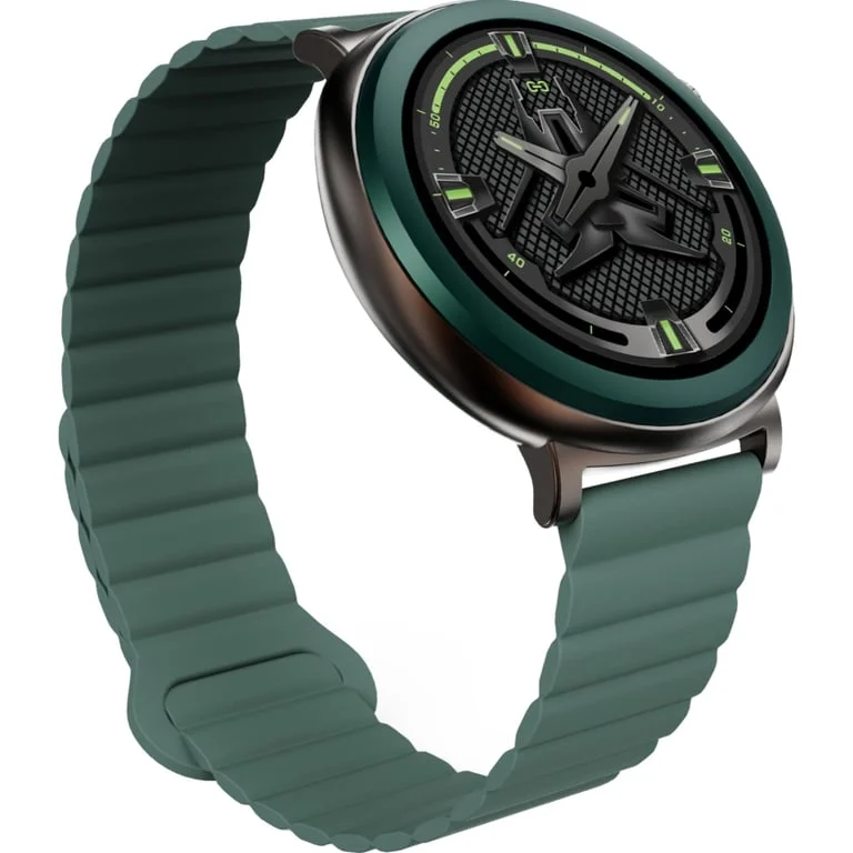 HiFuture Aurora Dark Green, 1.43" AMOLED,  466*466, Powered by Dual Core & Syntra AI, Bluetooth Call, IP68  Waterproof, 24/7 True Heart Rate & Blood Oxygen Sensor, Up to 10 days daily use, Magnetic Strap