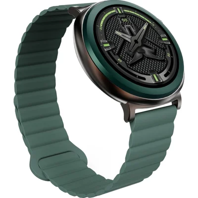 HiFuture Aurora Dark Green, 1.43" AMOLED,  466*466, Powered by Dual Core & Syntra AI, Bluetooth Call, IP68  Waterproof, 24/7 True Heart Rate & Blood Oxygen Sensor, Up to 10 days daily use, Magnetic Strap
