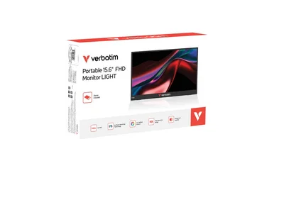 Монитор Verbatim LIGHT 15.6" Full HD IPS, преносим, черен