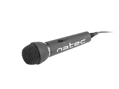Микрофон NATEC Adder, динамичен, omnidirectional, mini jack, черен