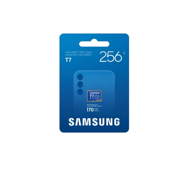 Micro SD карта Samsung 256GB T7, UHS-I, до 170MB/s, Class 10, U3, V30, A2
