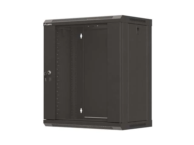 Lanberg Rack Cabinet, 19" wall-mount 12U/540x350 (flat pack) with glass door, Black