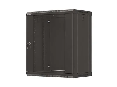Lanberg Rack Cabinet, 19" wall-mount 12U/540x350 (flat pack) with glass door, Black