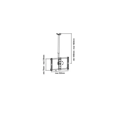 Sunne Ceiling TV Bracket, 26"-47", Tilt 15°, VESA400x400