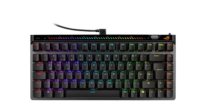 Геймърска клавиатура ASUS ROG Falchion Ace 75% M705ROGFALCHIONACE75HE/BK/V2/US/PBT, черен, RGB подсветка, кабел