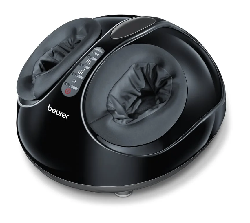 Масажор за крака Beurer FM 90 Shiatsu с въздушно налягане, функция за затопляне, 3 програми, 3 нива на интензитет, черен