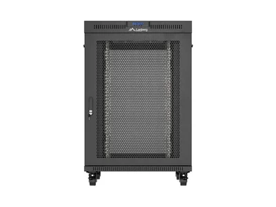 Lanberg rack cabinet 19" free-standing 22U/800x800 (flat pack) with mesh door lcd black v2