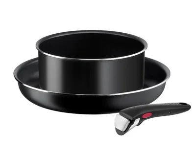 Комплект тенджери Tefal Ingenio Easy Cook & Clean L1539243, 3 части, алуминий, съвместими с фурна и различни котлони