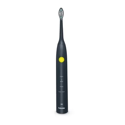 Електрическа четка за зъби Beurer SC 30 Jet Black, до 80 000 движения/мин, 4 почистващи програми, 2 накрайника, USB-C зареждане, 15 дни живот на батерията, черна