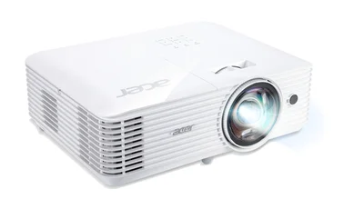 Acer Projector S1386WH, DLP, Short Throw, WXGA (1280x800), 3600 ANSI Lumens, 20 000:1, 1x, 3D ready, HDMI, VGA out, DC Out (5V/1A, USB-A), RCA, Audio in/out, Speaker 16W, Bluelight Shield, Bag, 3.1kg, 3Y, White