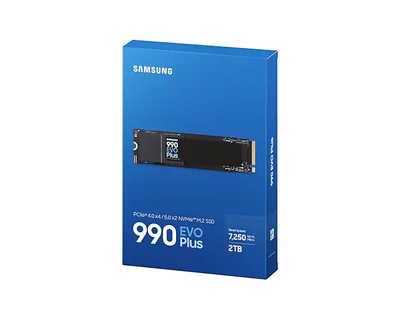 Samsung SSD 990 EVO Plus 2TB PCIe 4.0 NVMe 2.0 M.2 V-NAND 3-bit MLC, 256-bit Encryption, Read 7150 MB/s Write 6300 MB/s