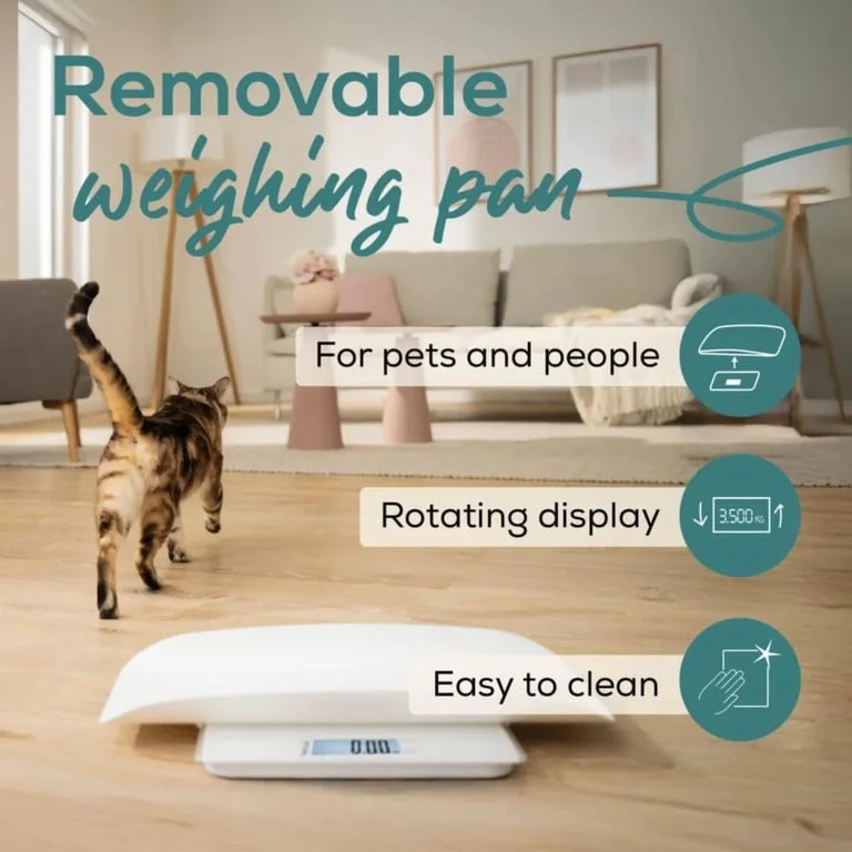 Beurer PP 170 Polly Multifunctional pet scale;Detailed graduation (10 g to 5 kg, 50 g to 50 kg, 100 g to 180 kg);Easy-to-read LCD display