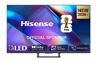 Hisense 50" A7S, 4K Ultra HD 3840x2160, QLED, FALD, Quantum Dot, HDR 10+, HLG, Dolby Vision, Dolby Atmos, Smart TV, WiFi 5GHz, WiFi Direct, BT, Anyview Cast, 3xHDMI, 2xUSB, LAN, CI+, DVB-T2/C/S2, Black