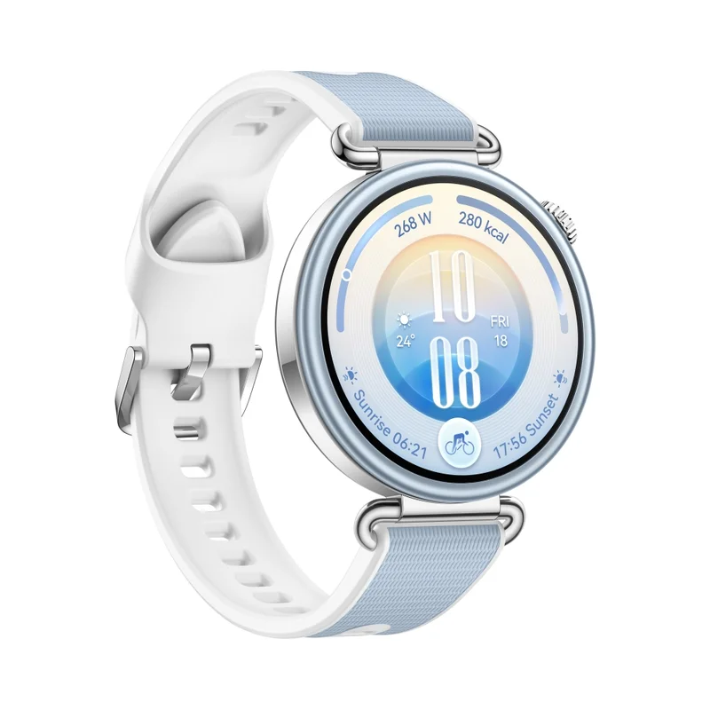 Смарт часовник Huawei Watch GT 7 Konsu-B39FB, 1.32" дисплей, HarmonyOS 6.1, синя и бяла каишка + True Wireless слушалки Huawei Freebuds SE 4 ANC, бели