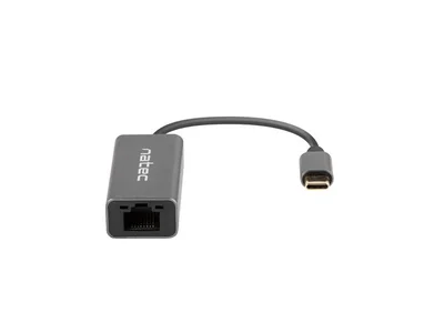 USB-C към RJ45 адаптер Natec Cricket, 1Gbps, 15 см, сребрист