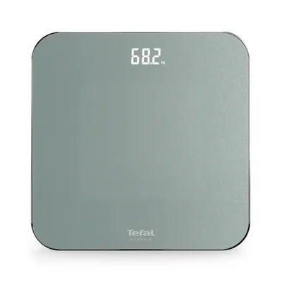 Електронен кантар Tefal PP1903V0 Classic 3, стъклена платформа, 180kg, дисплей с подсветка, Eucalyptus Metal