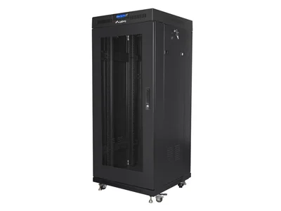 Lanberg rack cabinet 19" free-standing 27U/600x600 (flat pack) with mesh door lcd black v2