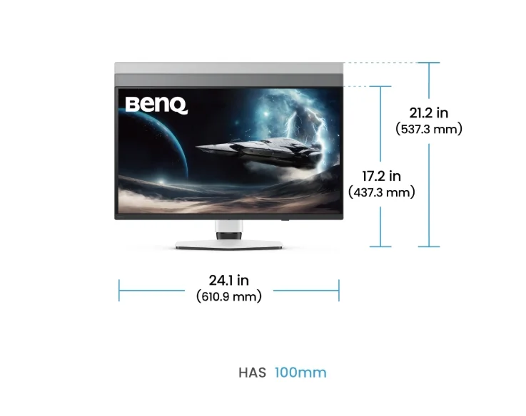 Монитор BenQ MOBIUZ EX271UZ 26.5" 4K OLED, 240Hz, 0.03ms, FreeSync Premium Pro, Бял
