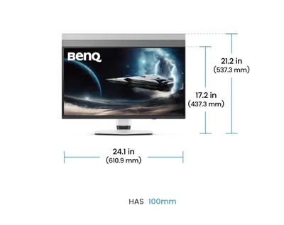 Монитор BenQ MOBIUZ EX271UZ 26.5" 4K OLED, 240Hz, 0.03ms, FreeSync Premium Pro, Бял