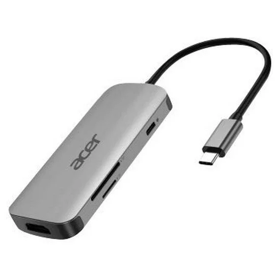 Acer 7in1 Type C dongle: 1 x HDMI, 3 x USB3.2, 1 x SD/TF, 1 x PD, Up to 5Gbps Data transmission speed